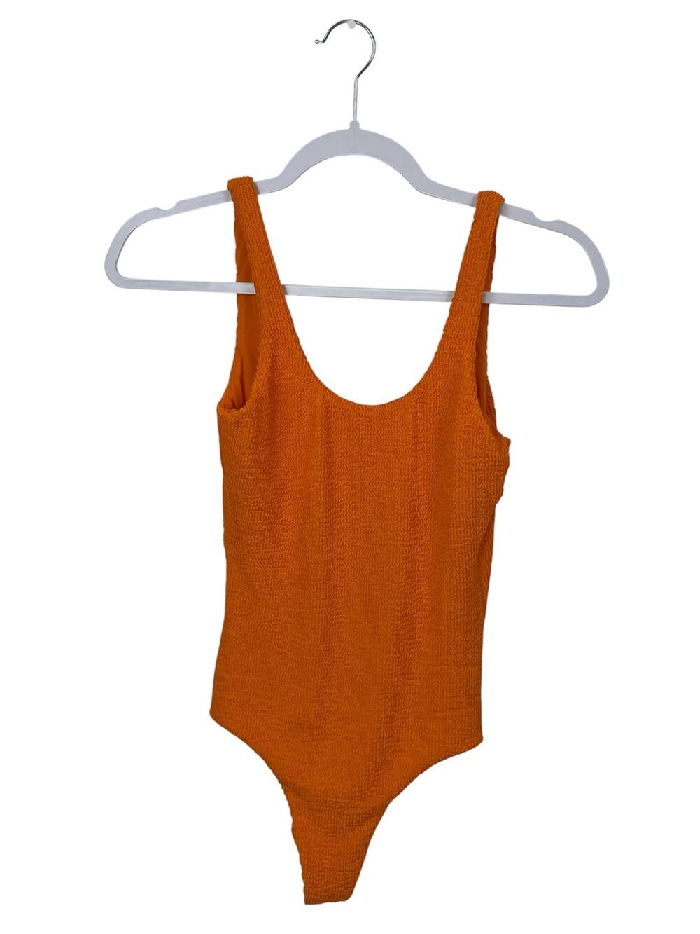 It's Now Cool Orange Coral Scoop Neck Open Back One Piece Swimsuit Swimwear XS
